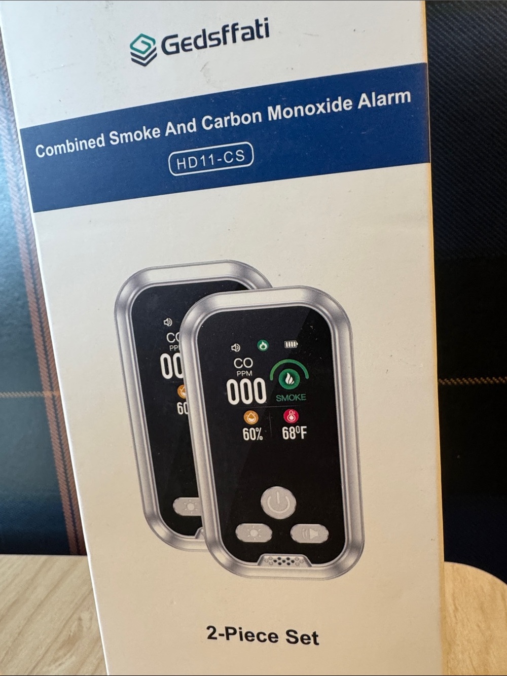 Gedsffati HD11-CS Combined Smoke & CO Alarm - Silver/Black (2-Pack)